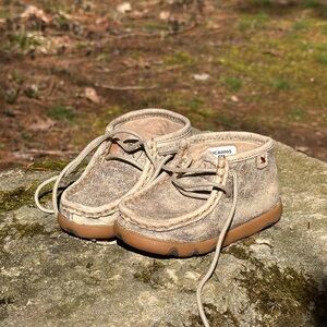 Kids Tan Moccasin Shoes